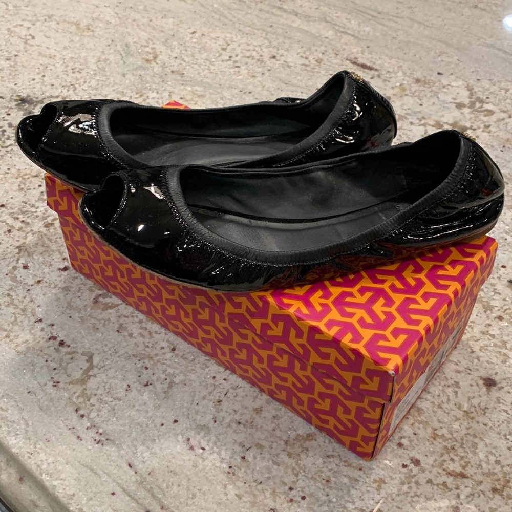 Patent Peep Toe Ballet Flat